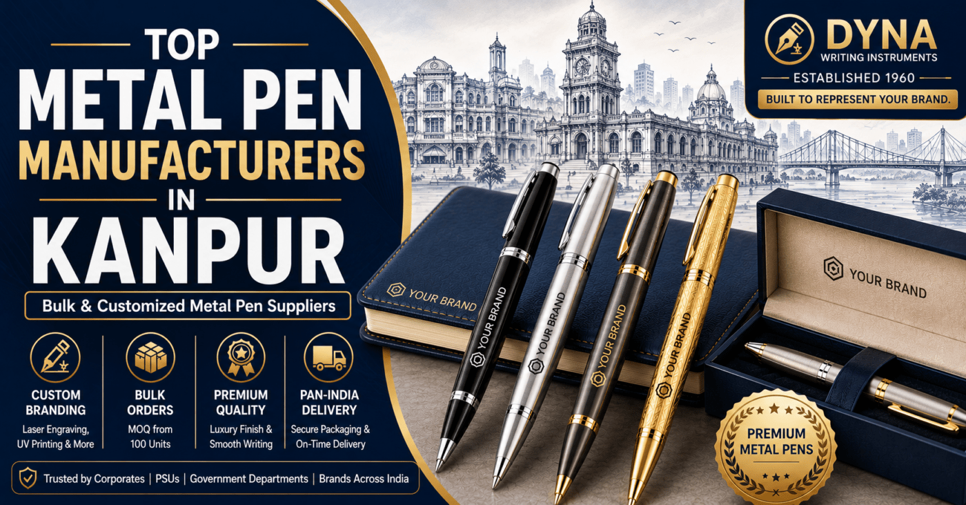 Top Metal Pen Manufacturers in Kanpur – Bulk & Customized Metal Pen Suppliers with premium branded executive pens and gift packaging.